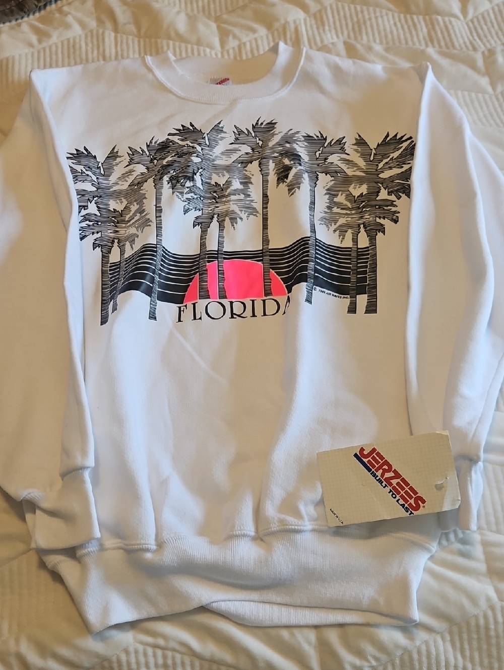 Florida Palm Graphic Sweatshirt - White